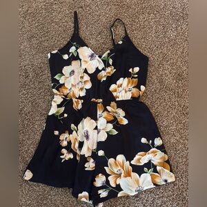 SHEIN Black Floral Romper